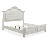 Montelaine Antique White Upholstered Panel Bedroom Set from Ashley - Luna Furniture