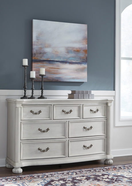 Montelaine Antique White Upholstered Panel Bedroom Set from Ashley - Luna Furniture