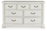 Montelaine Antique White Upholstered Panel Bedroom Set from Ashley - Luna Furniture