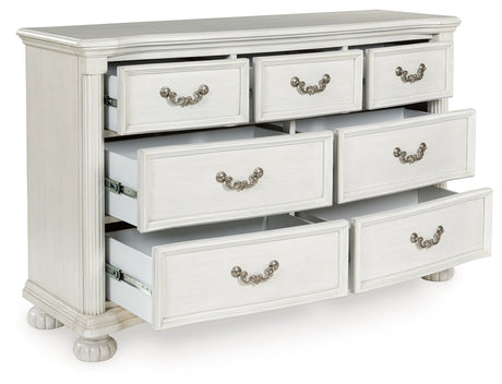 Montelaine Antique White Upholstered Panel Bedroom Set from Ashley - Luna Furniture
