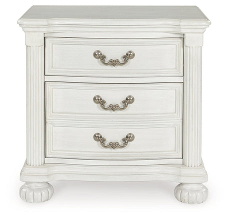 Montelaine Antique White Upholstered Panel Bedroom Set from Ashley - Luna Furniture