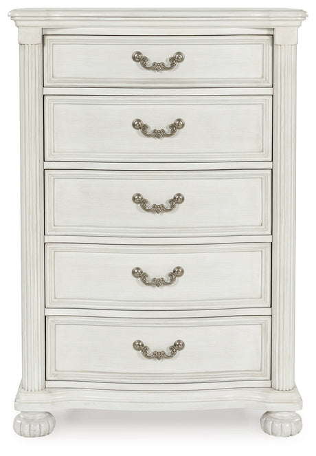 Montelaine Antique White Upholstered Panel Bedroom Set from Ashley - Luna Furniture