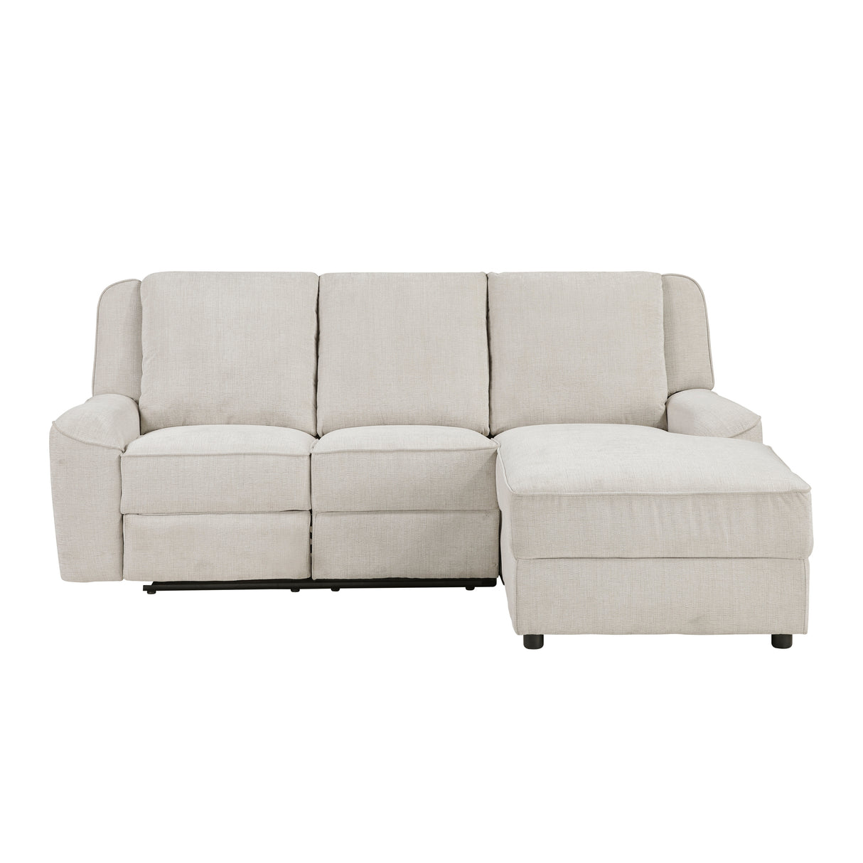Monterey Beige Chenille Reclining Sectional with Right Chaise from Homelegance - Luna Furniture