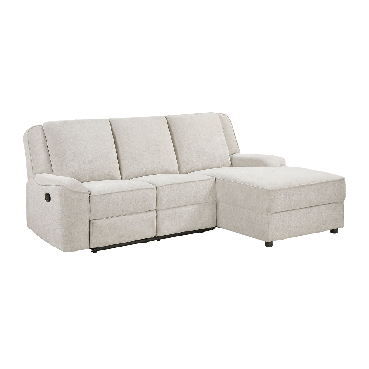 Monterey Beige Chenille Reclining Sectional with Right Chaise from Homelegance - Luna Furniture