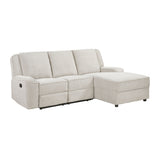 Monterey Beige Chenille Reclining Sectional with Right Chaise from Homelegance - Luna Furniture