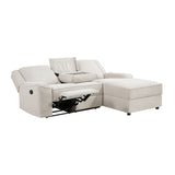 Monterey Beige Chenille Reclining Sectional with Right Chaise from Homelegance - Luna Furniture