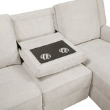Monterey Beige Chenille Reclining Sectional with Right Chaise from Homelegance - Luna Furniture