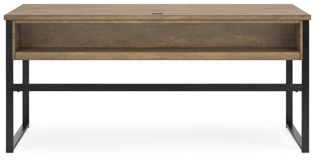 Montia Home Office Desk with Chair in Light Brown from Ashley - Luna Furniture