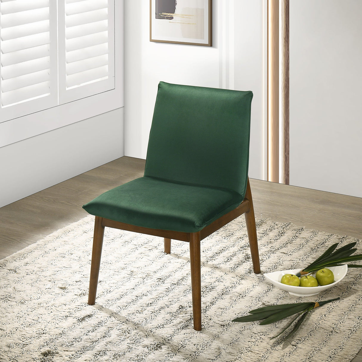 Monza Dark Green Velvet Dining Chair from Midinmod - Luna Furniture