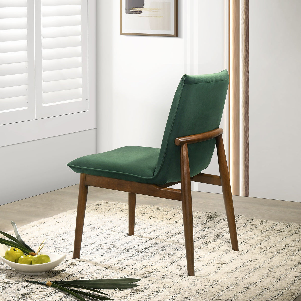 Monza Dark Green Velvet Dining Chair from Midinmod - Luna Furniture