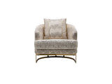Monza 3-pieces (Sofa & Loveseat & Chair) Livingroom Set in Cream from Furnia - Luna Furniture