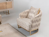 Monza 3-pieces (Sofa & Loveseat & Chair) Livingroom Set in Cream from Furnia - Luna Furniture
