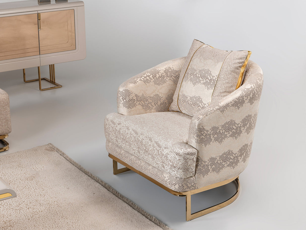 Monza Chair in Cream from Furnia - Luna Furniture