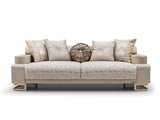 Monza 3-pieces (Sofa & Loveseat & Chair) Livingroom Set in Cream from Furnia - Luna Furniture