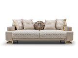 Monza Convertible Loveseat in Cream from Furnia - Luna Furniture