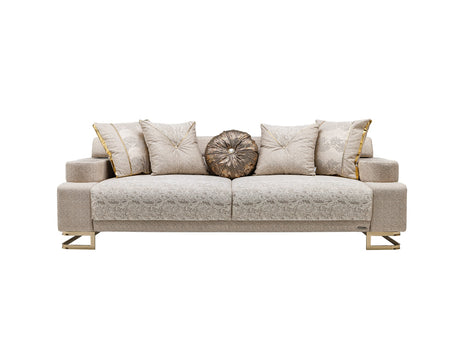 Monza 3-pieces (Sofa & Loveseat & Chair) Livingroom Set in Cream from Furnia - Luna Furniture
