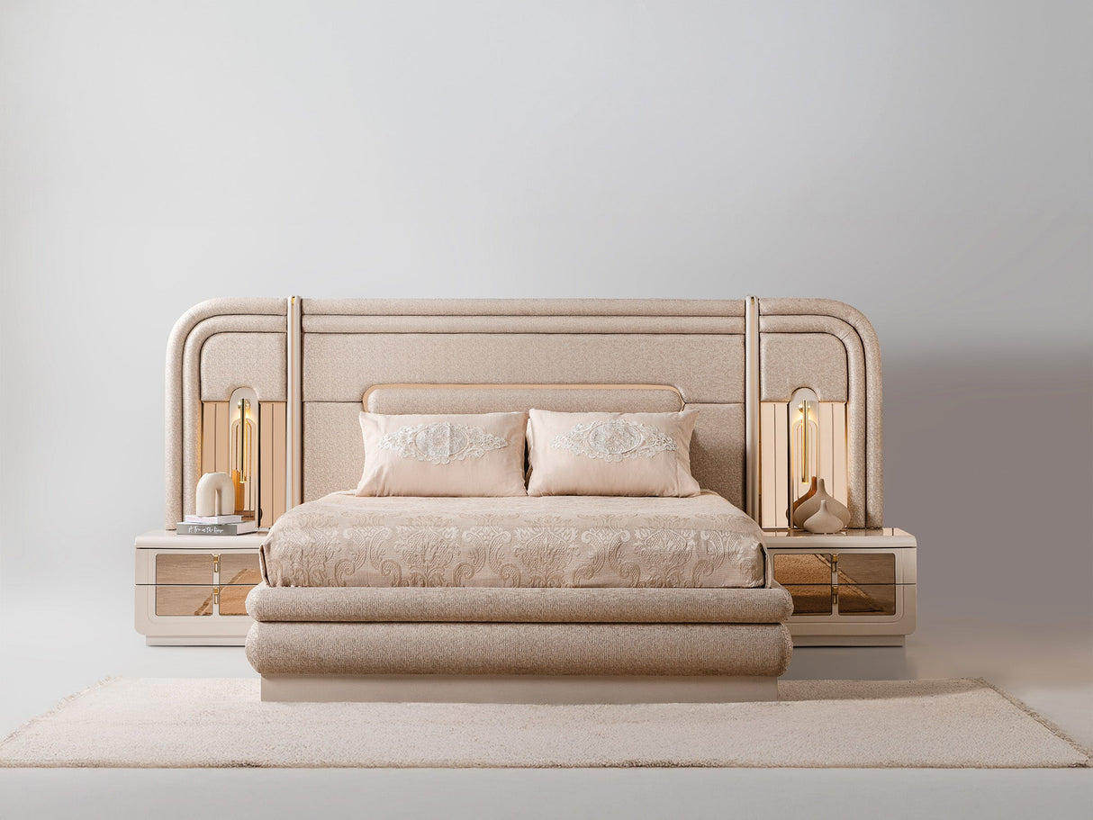 Monza Queen Bed Frame With Headboard from Furnia - Luna Furniture