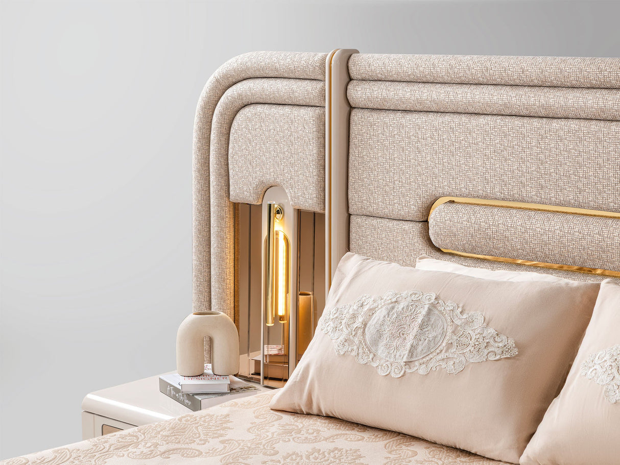 Monza Queen Bed Frame With Headboard from Furnia - Luna Furniture