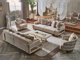 Monza 3-pieces (Sofa & Loveseat & Chair) Livingroom Set in Cream from Furnia - Luna Furniture