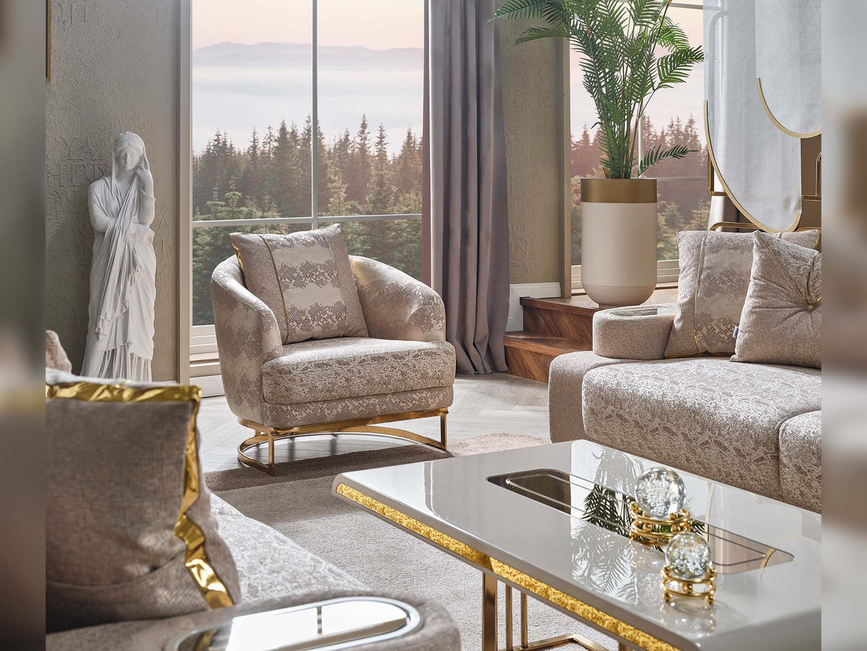 Monza Chair in Cream from Furnia - Luna Furniture