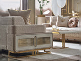 Monza 3-pieces (Sofa & Loveseat & Chair) Livingroom Set in Cream from Furnia - Luna Furniture