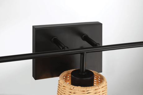 Moonlit Three Lights Wall Sconce With Rattan Shade, Bathroom Lighting Fixtures Over Mirror from Midinmod - Luna Furniture