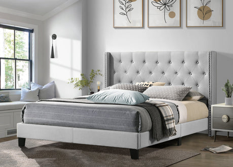 Moonstar Light Gray Twin Platform Bed from Happy Homes - Luna Furniture