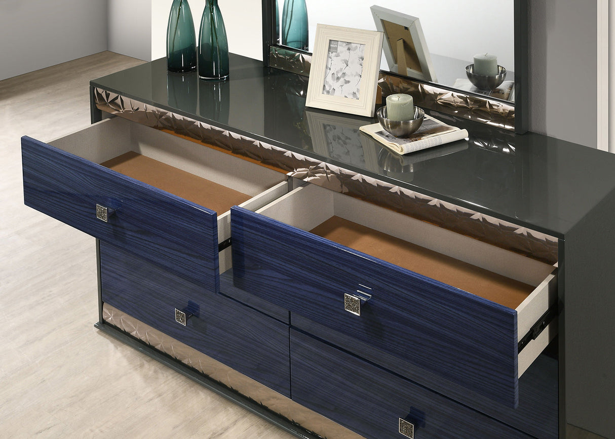 Morcote Ash Gray/Indigo Blue Dresser Morcote Ash Gray/Indigo Blue Dresser