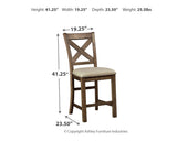 Moriville 2-Piece Bar Stool in Beige from Ashley Furniture - Luna Furniture
