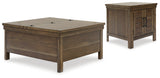 Moriville Coffee Table with 1 End Table in Grayish Brown from Ashley Furniture - Luna Furniture