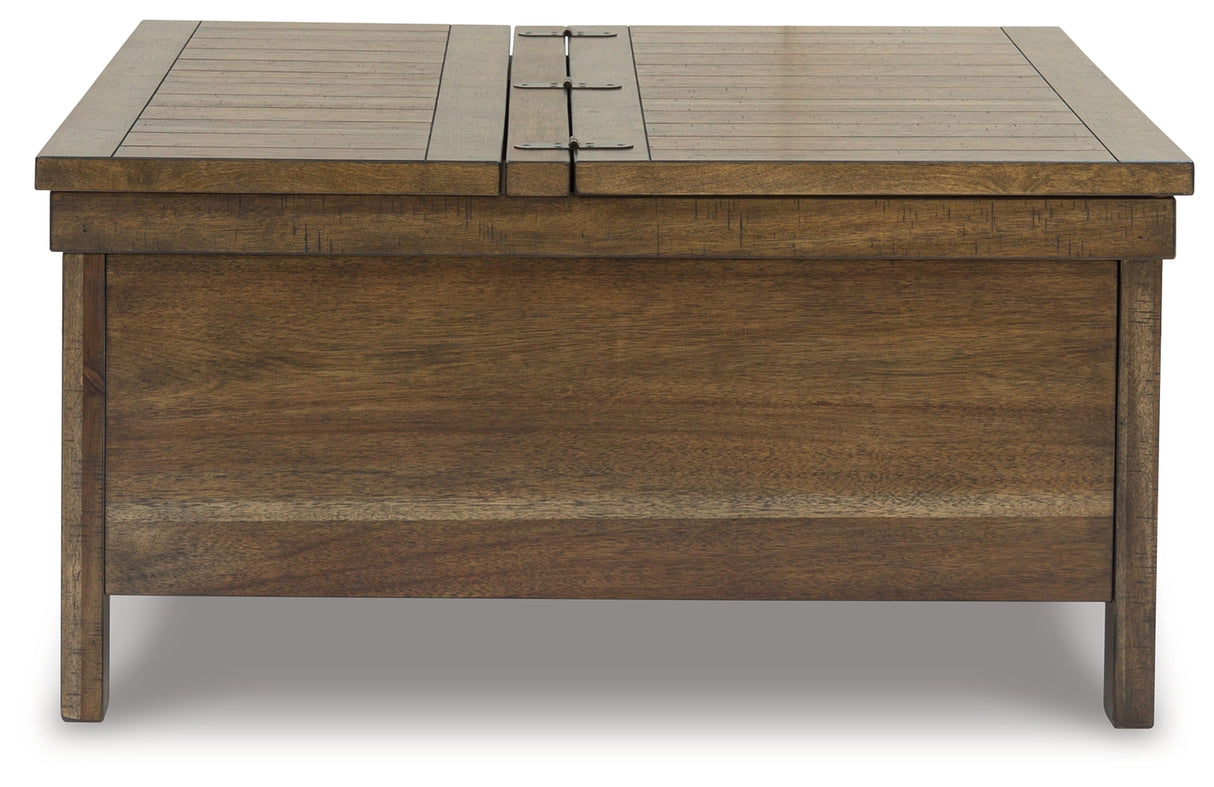 Moriville Coffee Table with 1 End Table in Grayish Brown from Ashley Furniture - Luna Furniture