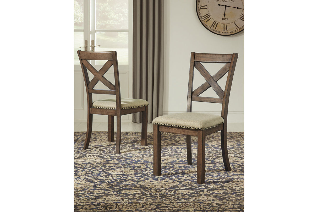 Moriville Grayish Brown Counter Height Dining Table, 4 Barstools and Server from Ashley - Luna Furniture