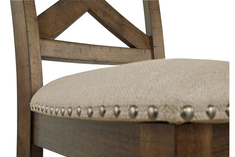 Moriville Grayish Brown Counter Height Dining Table with 4 Barstools, Bench, and Server from Ashley - Luna Furniture