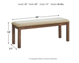 Moriville Grayish Brown Dining Table and 4 Chairs and Bench with Server from Ashley Furniture - Luna Furniture
