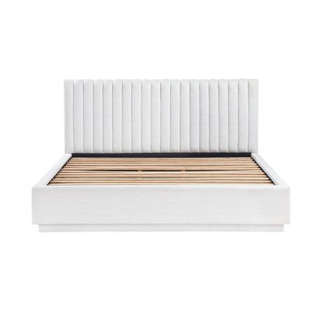 Mulvane Natural Eastern King Upholstered Platform Bed from Homelegance - Luna Furniture