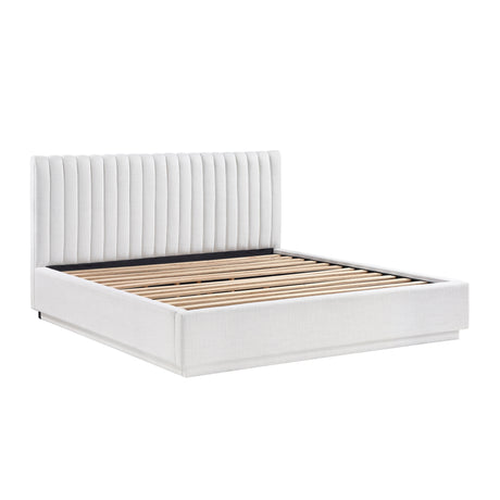 Mulvane Natural Eastern King Upholstered Platform Bed from Homelegance - Luna Furniture