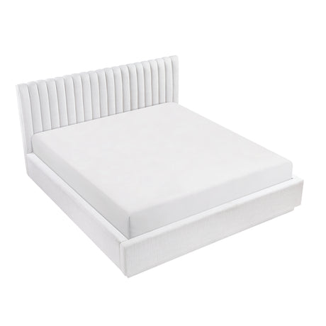 Mulvane Natural Eastern King Upholstered Platform Bed from Homelegance - Luna Furniture