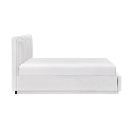 Mulvane Natural Eastern King Upholstered Platform Bed from Homelegance - Luna Furniture