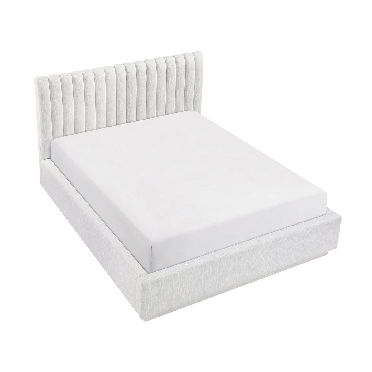 Mulvane Natural Queen Upholstered Platform Bed from Homelegance - Luna Furniture