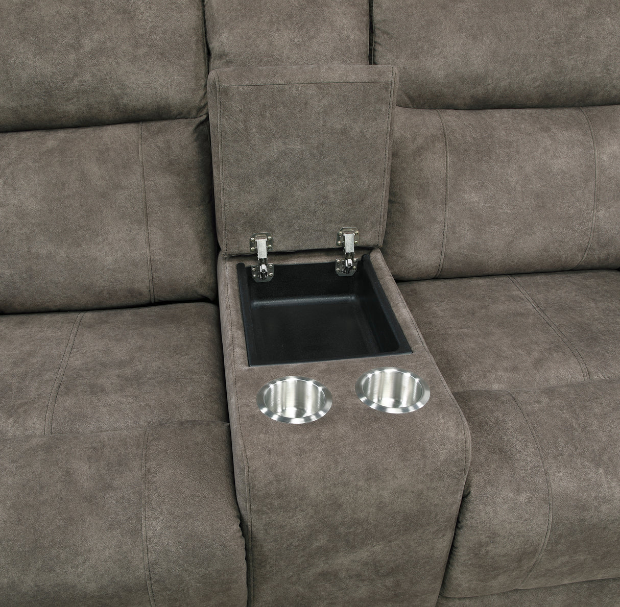 Muncie Brown Double Reclining Loveseat with Center Console from Homelegance - Luna Furniture