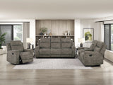 Muncie Brown Double Reclining Loveseat with Center Console from Homelegance - Luna Furniture