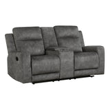 Muncie Brownish Gray Double Reclining Living Room Set from Homelegance - Luna Furniture