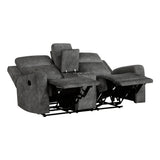 Muncie Brownish Gray Double Reclining Living Room Set from Homelegance - Luna Furniture