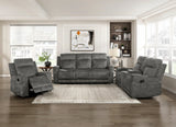 Muncie Brownish Gray Double Reclining Living Room Set from Homelegance - Luna Furniture
