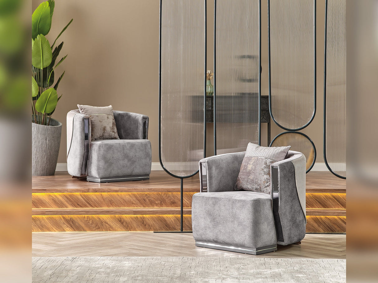 Munich Chair in Grey from Furnia - Luna Furniture