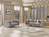 Munich 3-pieces (Sofa & Loveseat & Chair) Livingroom Set in Grey from Furnia - Luna Furniture