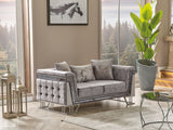 Munich 3-pieces (Sofa & Loveseat & Chair) Livingroom Set in Grey from Furnia - Luna Furniture