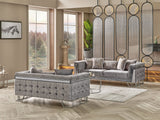 Munich Stationary Sofa in Grey from Furnia - Luna Furniture