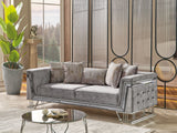 Munich 3-pieces (Sofa & Loveseat & Chair) Livingroom Set in Grey from Furnia - Luna Furniture