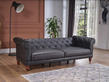 Muse Muse Grey PU 3-Seat Sleeper Sofa from Bellona - Luna Furniture